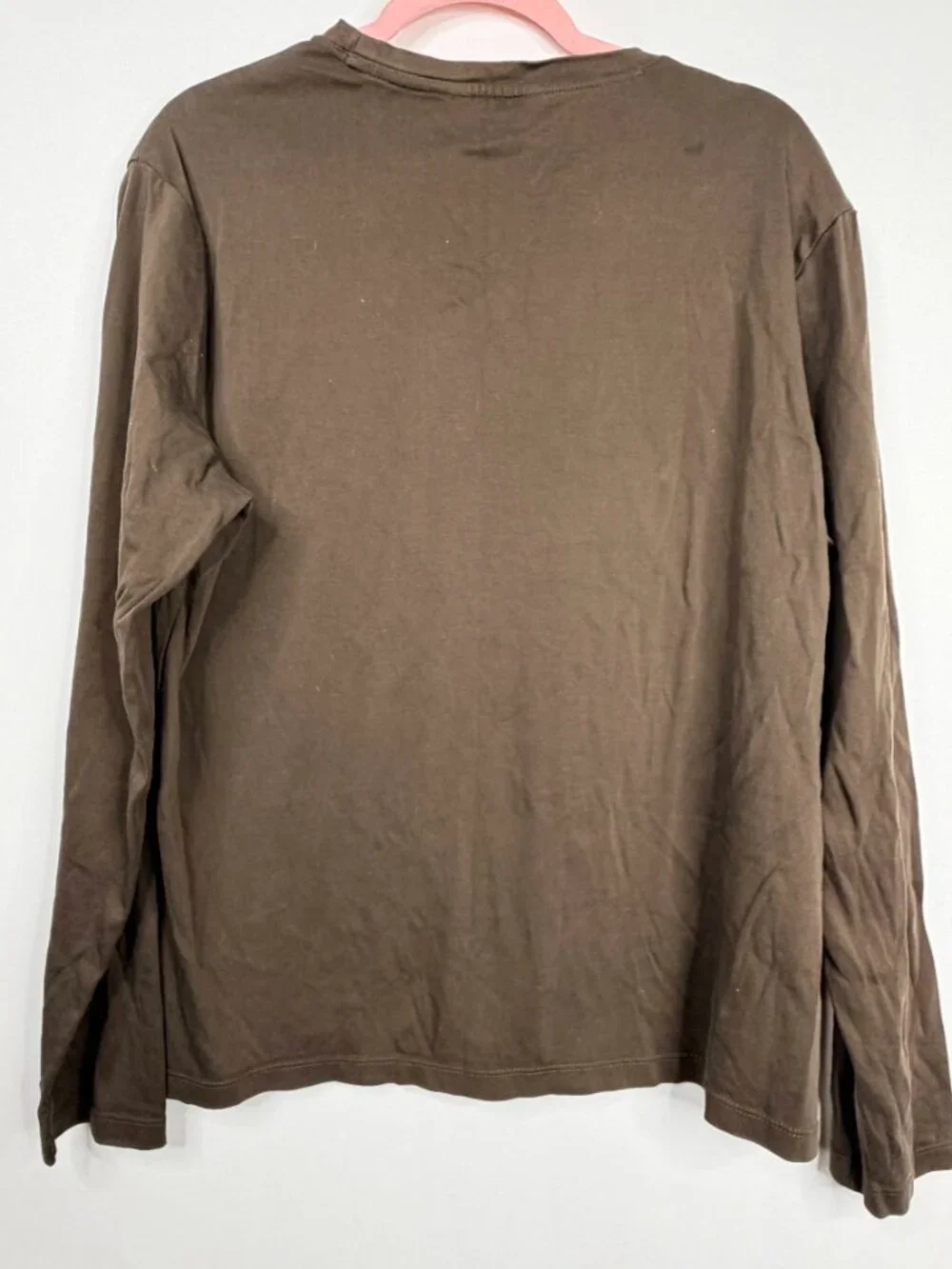 Banana Republic Luxe Touch Long Sleeve Performance Tee Brown Large #A3118